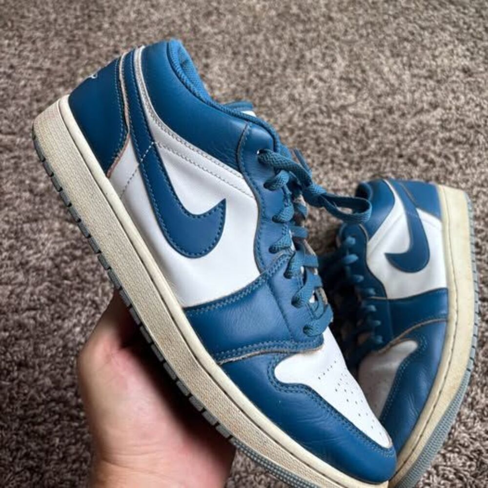 Nike Air Jordan 1 Low SE Industrial Blue White Sail Mens Size 12 FN5214-141